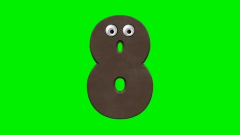 Funny cartoon number character with 3d chocolate Stock Footage 337321620