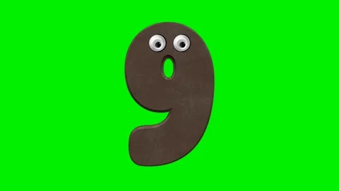 Funny cartoon number character with 3d chocolate Vídeo Stock 337321625