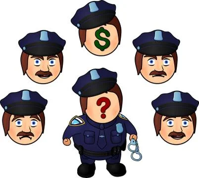 Funny cartoon policeman Stock Illustration