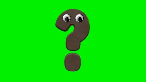 Funny cartoon question mark character with 3d chocolate texture Stock Footage 337321567