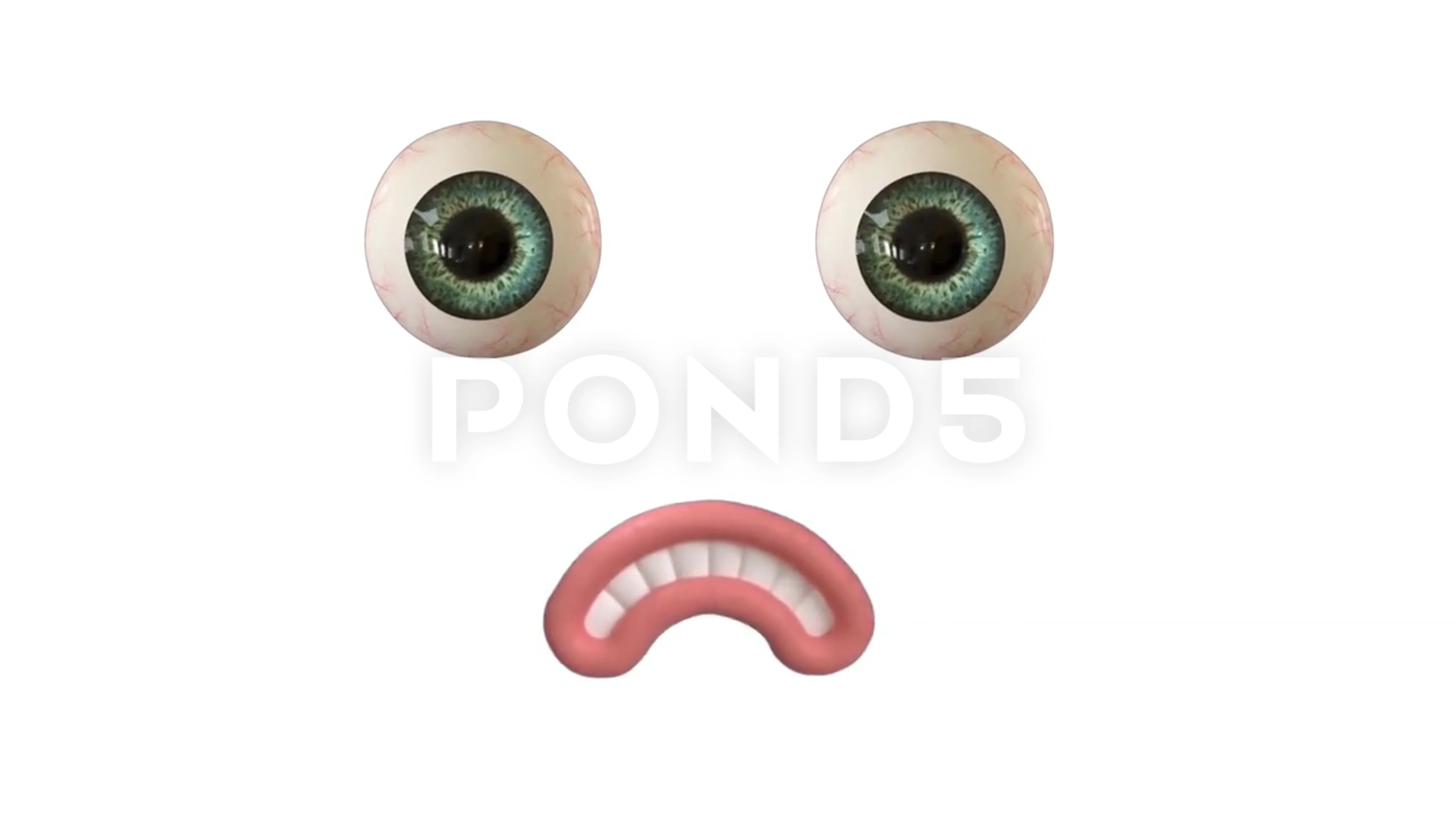 Funny Cartoon Sad Face Reaction with eye... | Stock Video | Pond5
