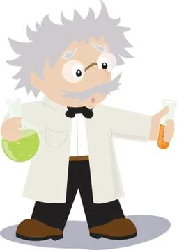 Funny cartoon scientist 스톡 일러스트
