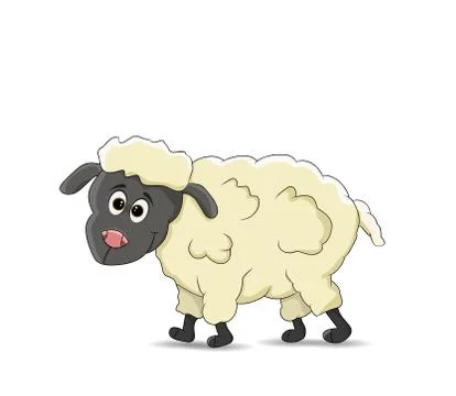 Funny cartoon sheep Stock Illustration