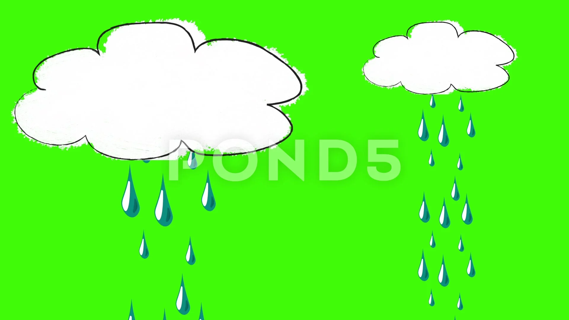 Funny Cartoon of a Single Raining Cloud ... | Stock Video | Pond5