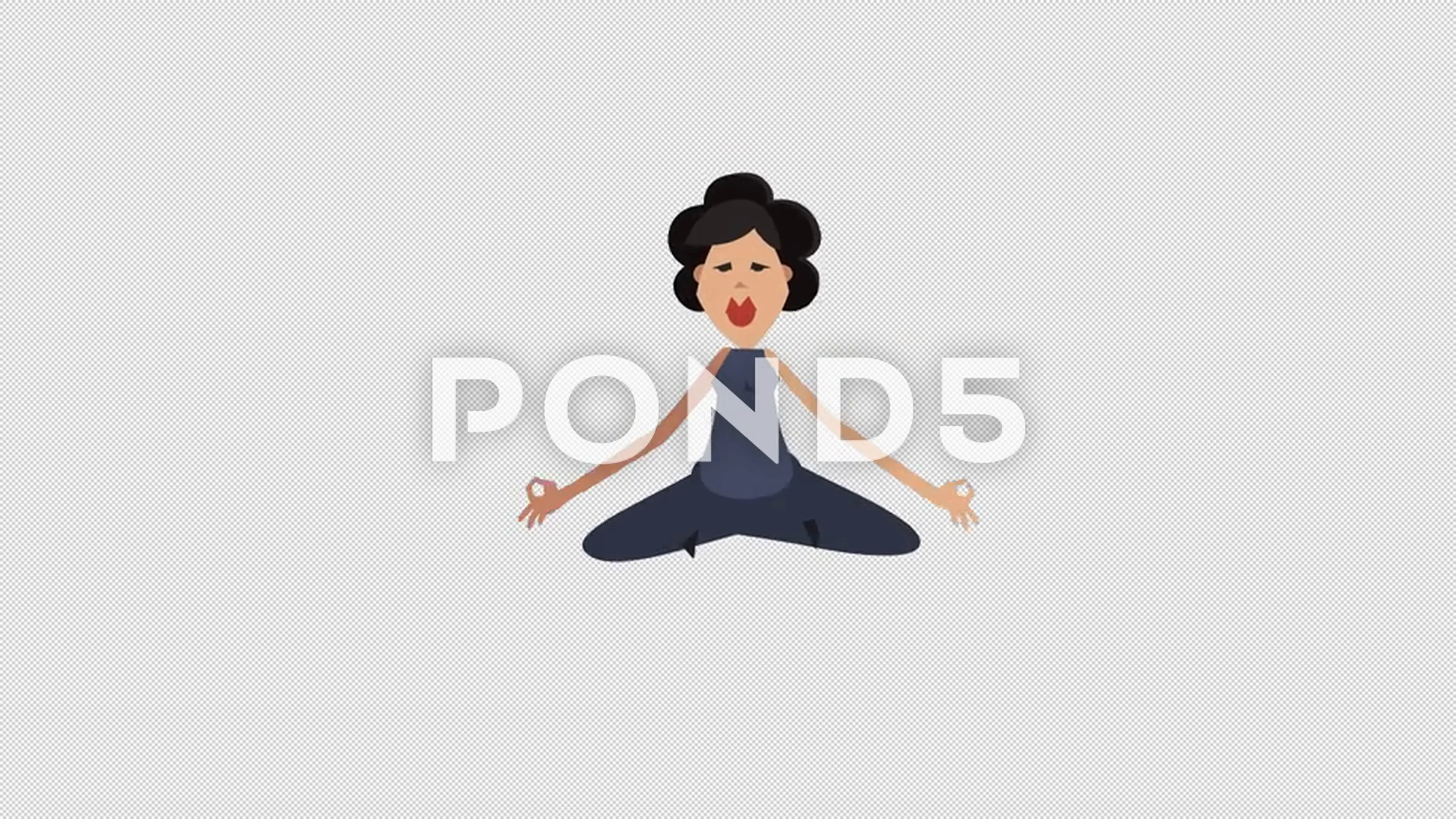 Funny Cartoon Situations Nika Girl. Yoga... | Stock Video | Pond5