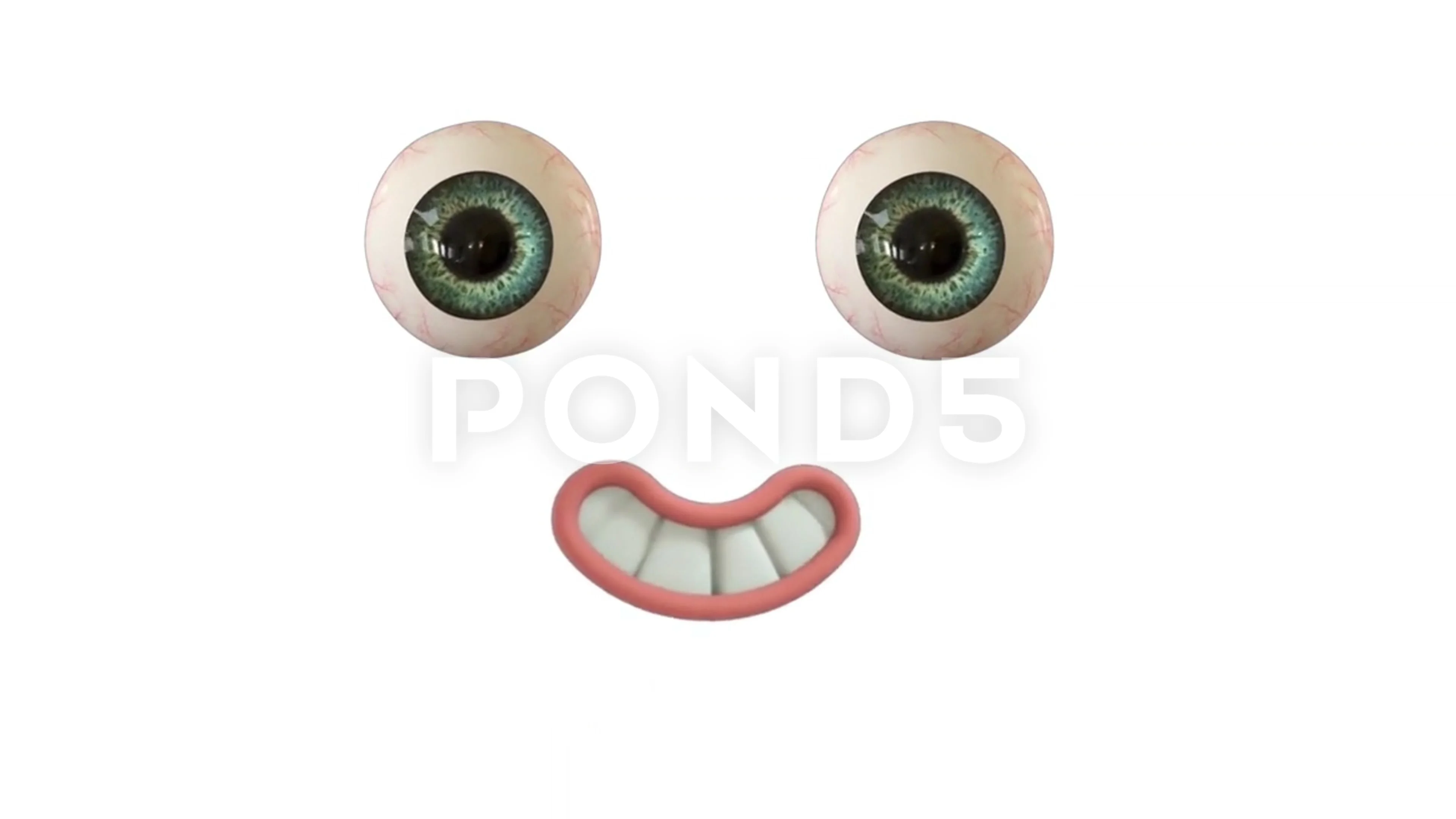 Funny Cartoon Smile Face Reaction with e... | Stock Video | Pond5