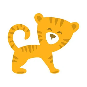 Funny cartoon tiger.  Stock Illustration