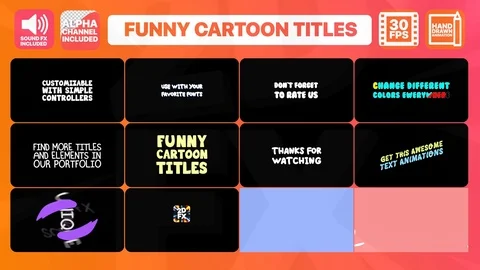 Funny Cartoon Titles Stock After Effects