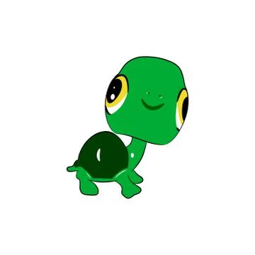 Funny  cartoon turtle. Stock Illustration