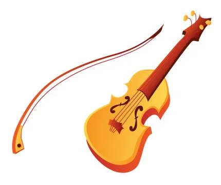 Funny cartoon violin vector Stock Illustration