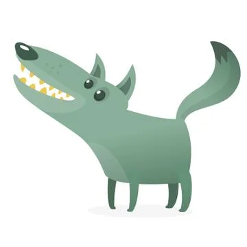 Funny cartoon wolf. Vector illustration 스톡 일러스트