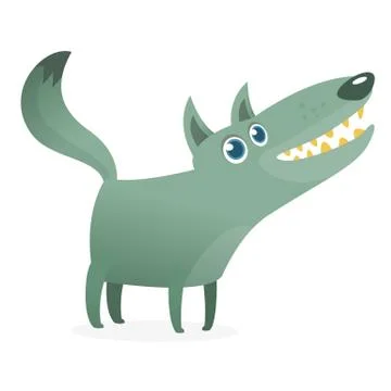 Funny cartoon wolf. Vector illustration 스톡 일러스트