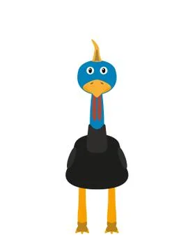 Funny cassowary character Stock Illustration