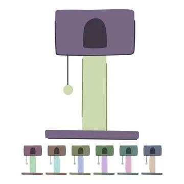 Funny cat house vector cartoon graphic 스톡 일러스트