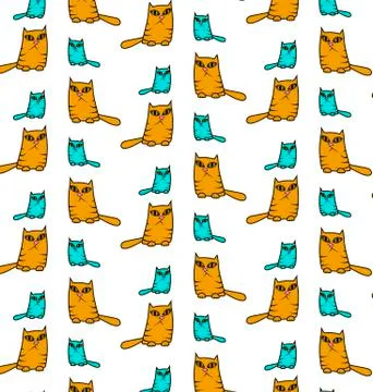 Funny cat pattern Stock Illustration