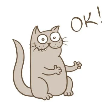 Funny cat puts on the likes. Vector Illustration Stock Illustration