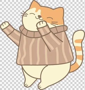 A funny cat in a silly argument pose, amusing expression, lively scene, ill.. Stock Illustration