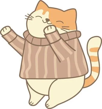 A funny cat in a silly argument pose, amusing expression, lively scene, ill.. Stock Illustration