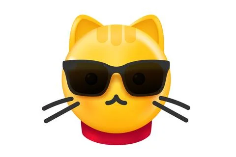 Funny cat with sunglasses. 3d vector illustration Stock Illustration