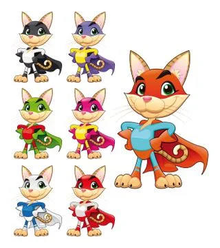 Funny cat super hero. Stock-Illustration