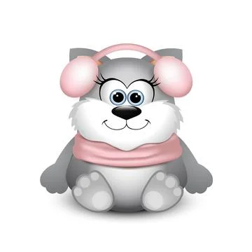 Funny cat on white background. Stock Illustration