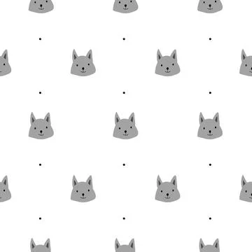 Funny Cats. Abstract seamless pattern background Stock Illustration