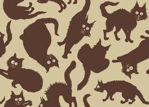 Funny cats pattern Stock Illustration