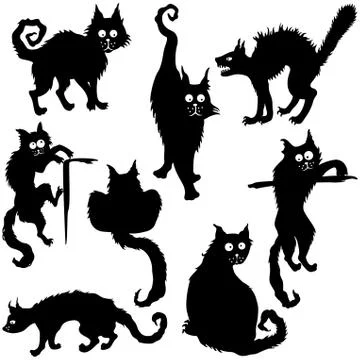 Funny cats set Stock Illustration