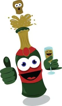 Funny champagne Stock Illustration