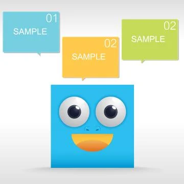 Funny character of Blue box. Vector illustration. Stock Illustration