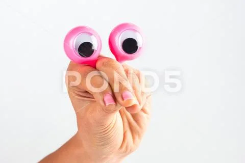 Funny character creature looking surprised and puzzled depicted with female h Stock Photos