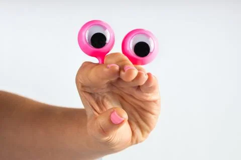 Funny character creature looking surprised with open mouth, depicted with fem Stock Photos