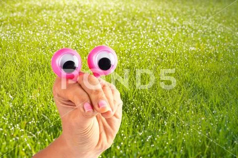 Funny character creature looking very surprised and and trying to intimidate Stock Photos