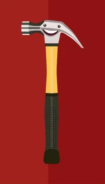 Funny character hammer Stock Illustration