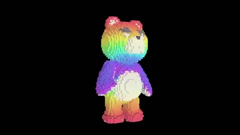 Funny character pixel bear is walking , animation 스톡 동영상 160004265
