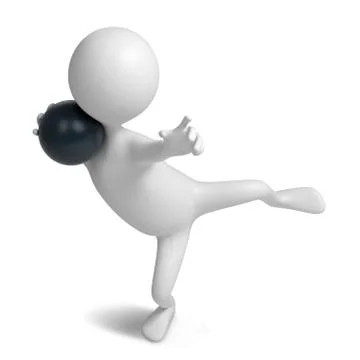 Funny character as shot putter Stock Illustration