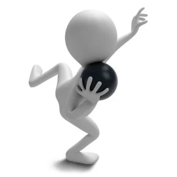 Funny character as shot putter Ilustración de archivo