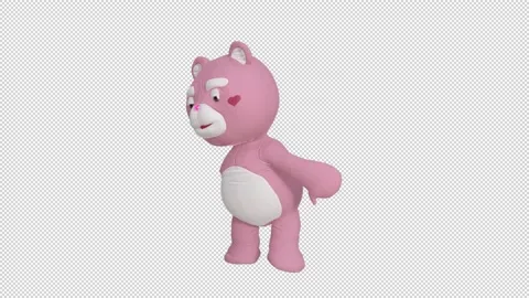 Funny character toy bear dancing , animation, Alpha channel 스톡 동영상 159638794