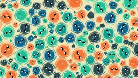 Funny character of virus or bacteria. Background with funny monsters  Video stock 281905409