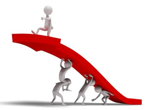 Funny characters rush to success Stock Illustration