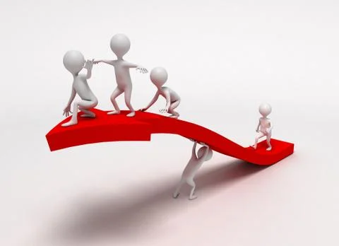 Funny characters rush to success Stock Illustration