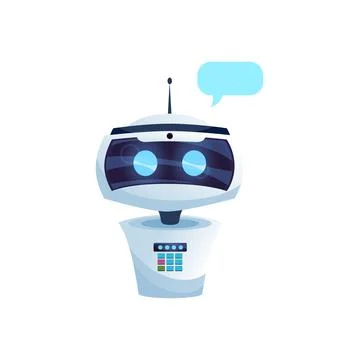 Funny chatbot online help customer assistant bot Stock Illustration