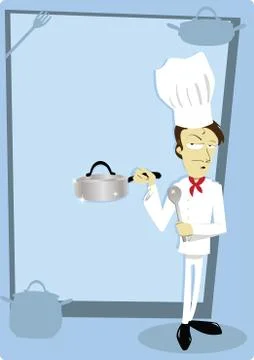 Funny chef with copyspace Stock Illustration