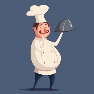 Funny chef, cute character. Vector cartoon illustration 스톡 일러스트