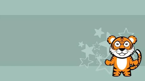 Funny chibi tiger kid character cartoon Stock Illustration