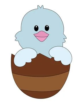 Funny chick in the egg vector illustration Stock Illustration