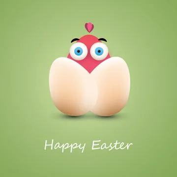 Funny Chicken Egg - Happy Easter Card Stock Illustration