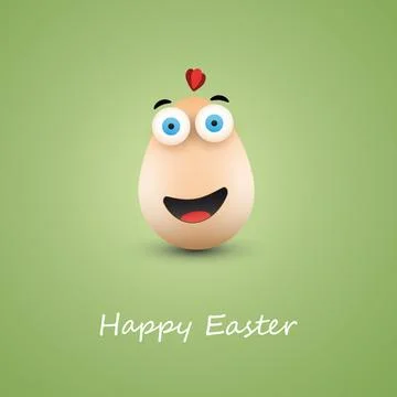 Funny Chicken Egg - Happy Easter Card Stock Illustration