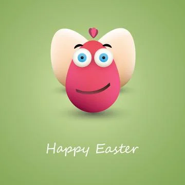 Funny Chicken Egg - Happy Easter Card 스톡 일러스트