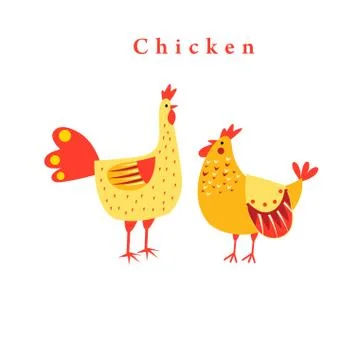 Funny chicken graphics Stock Illustration